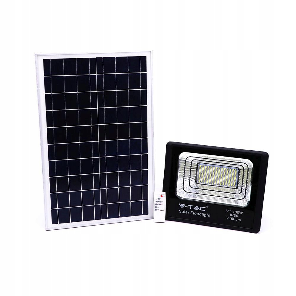 Solárny Led projektor V-tac 35W IP65 VT-100W 4000K 2450lm