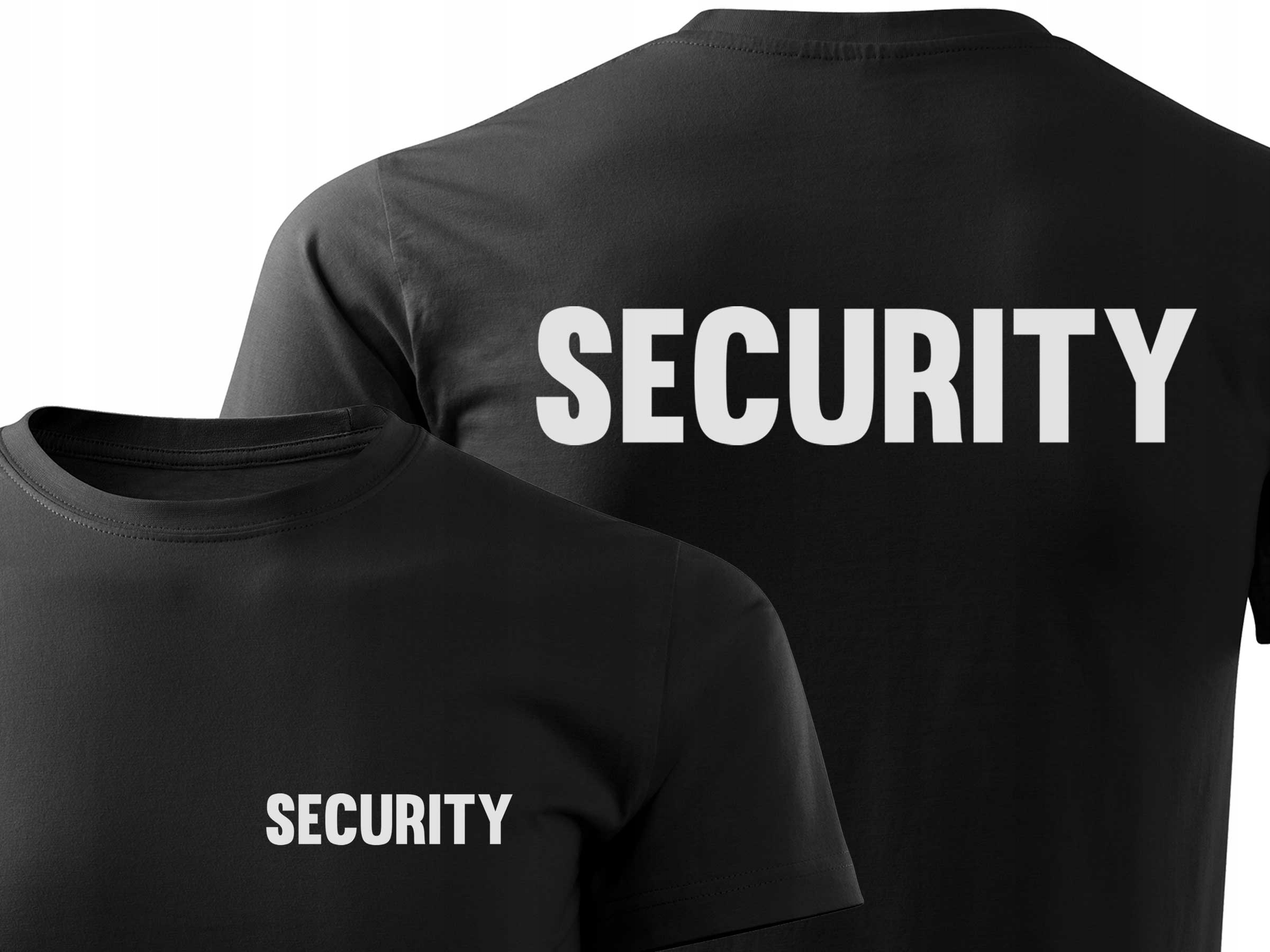 

Czarna Koszula Security Odblask Wzór Bawełna