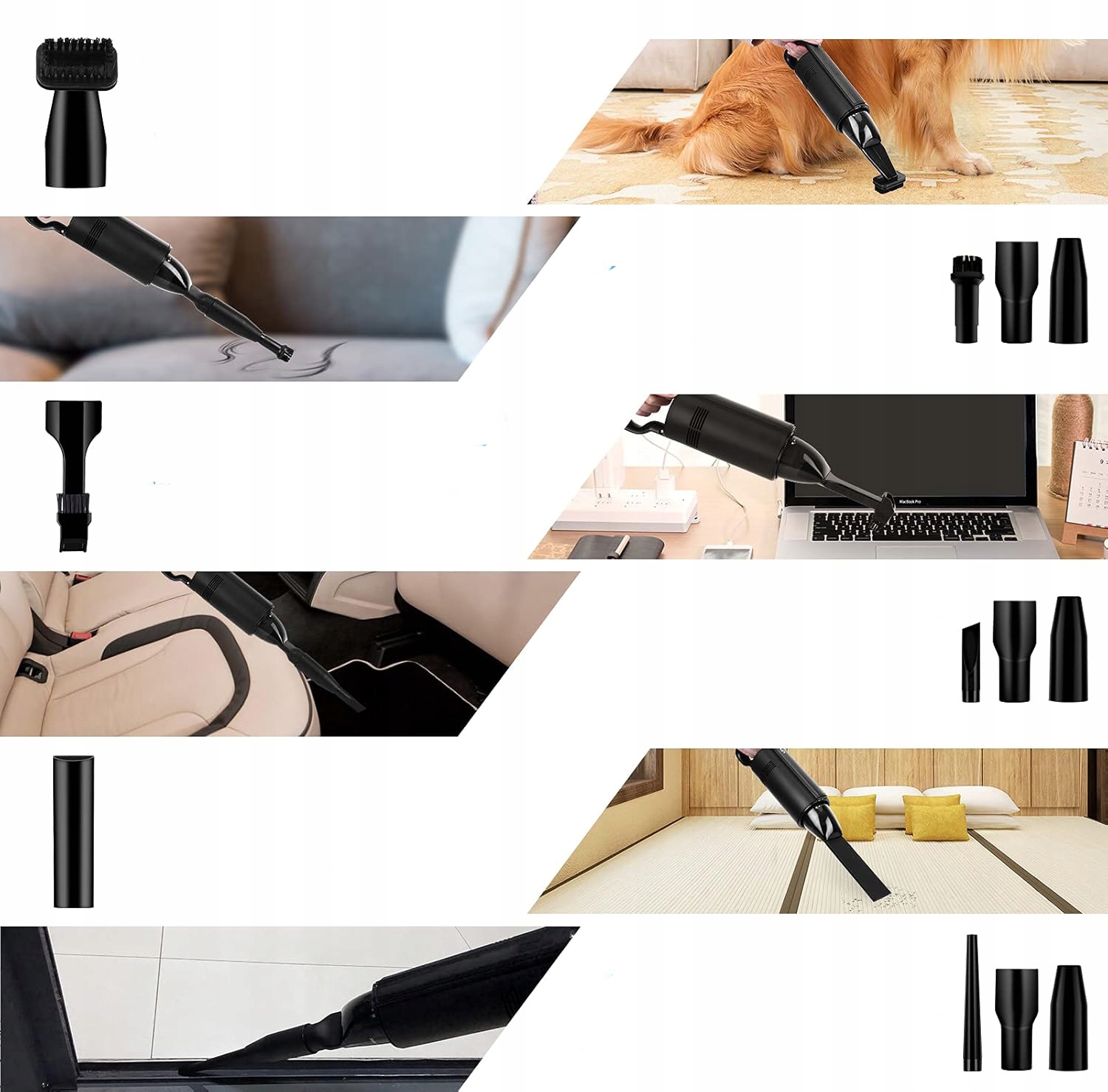 BEZPRZEWODOWY MOCNY ODKURZACZ SAMOCHODOWY DO AUTA RĘCZNY USB akumulatorowy Model BST-718