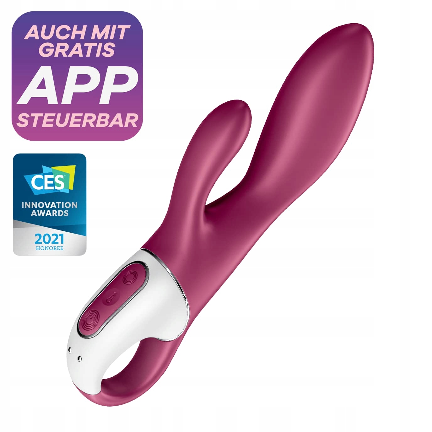 SATISFYER Wibrator Królik Bluetooth Podgrzewany Z Aplikacją 205 cm Silikon — miniatura 2