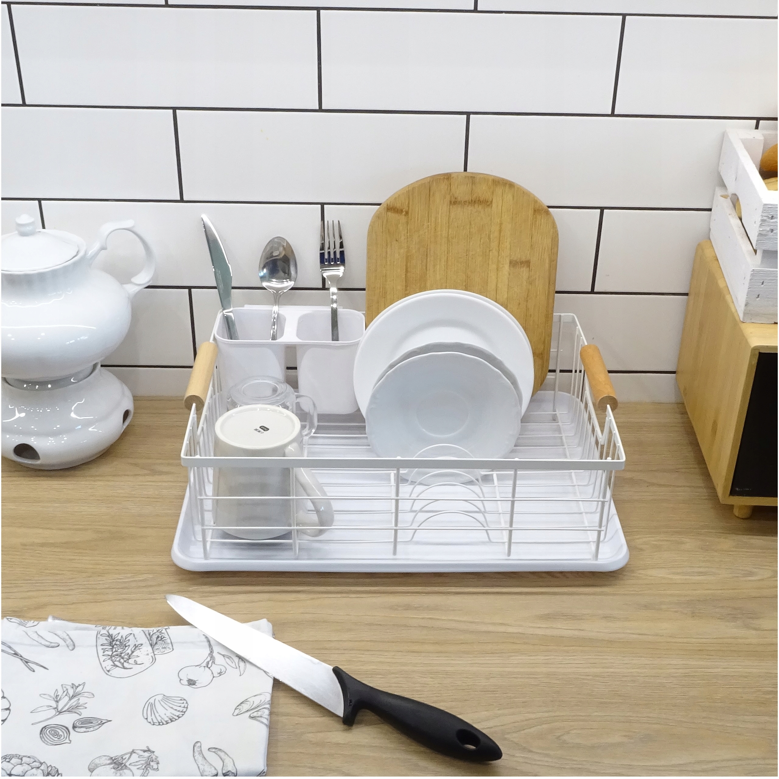 SUSZARKA DO NACZYŃ BIAŁA STOJĄCA OCIEKACZ DUŻA Marka Brunbeste