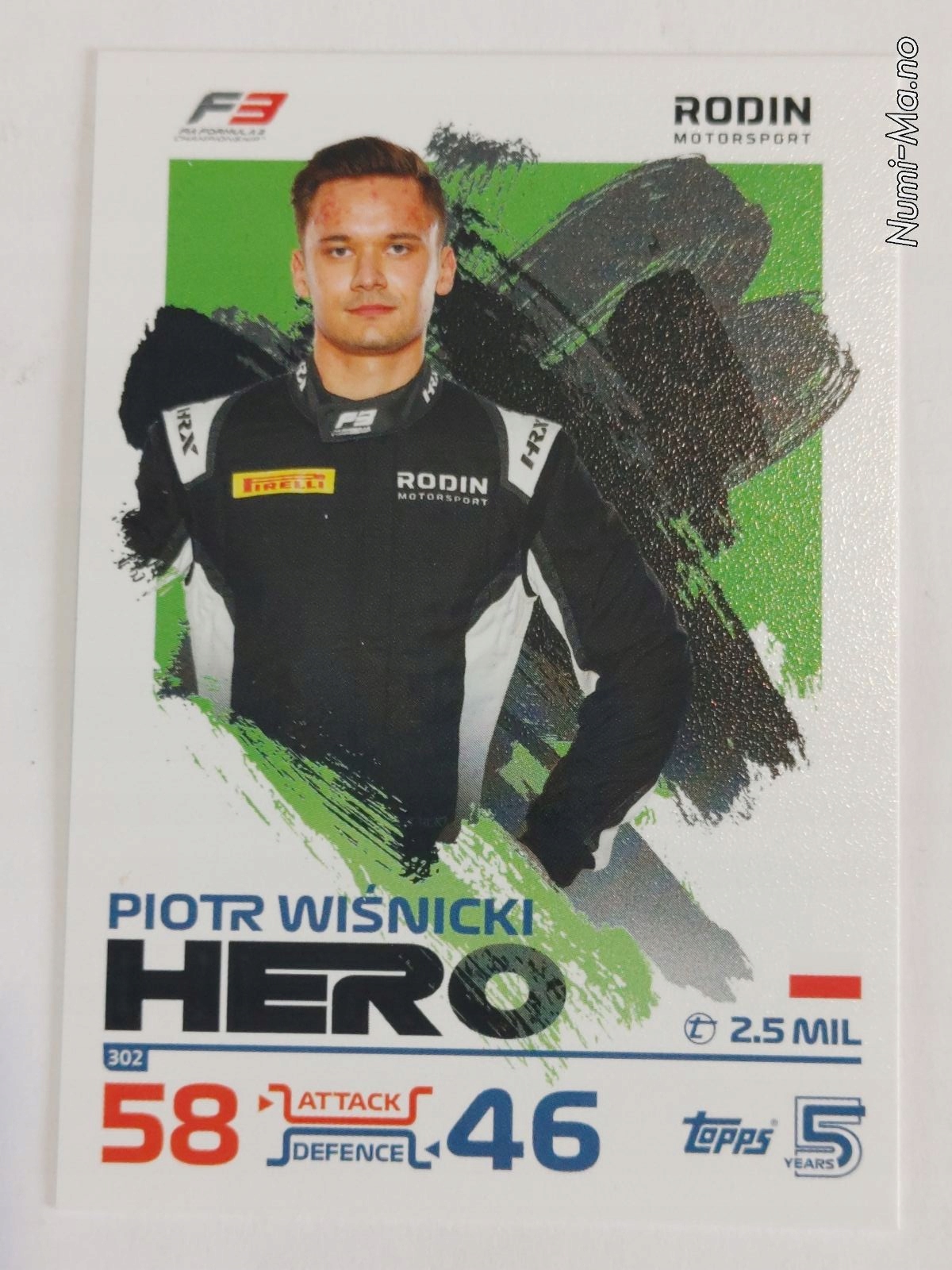 Topps Turbo Attax Formuła 1 2024 NR.302 Hero Wiśnicki 2595