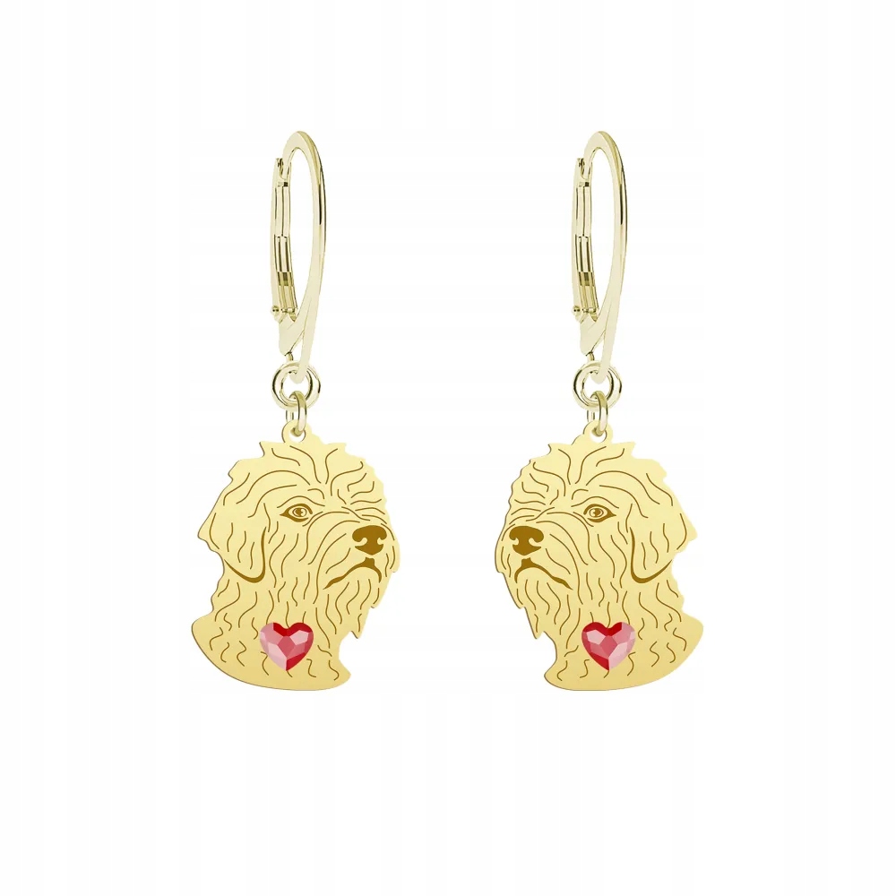Náušnice Zlaté se psem Irish Glen of Imaal Terrier 925 Dárek Gravírování Bonus