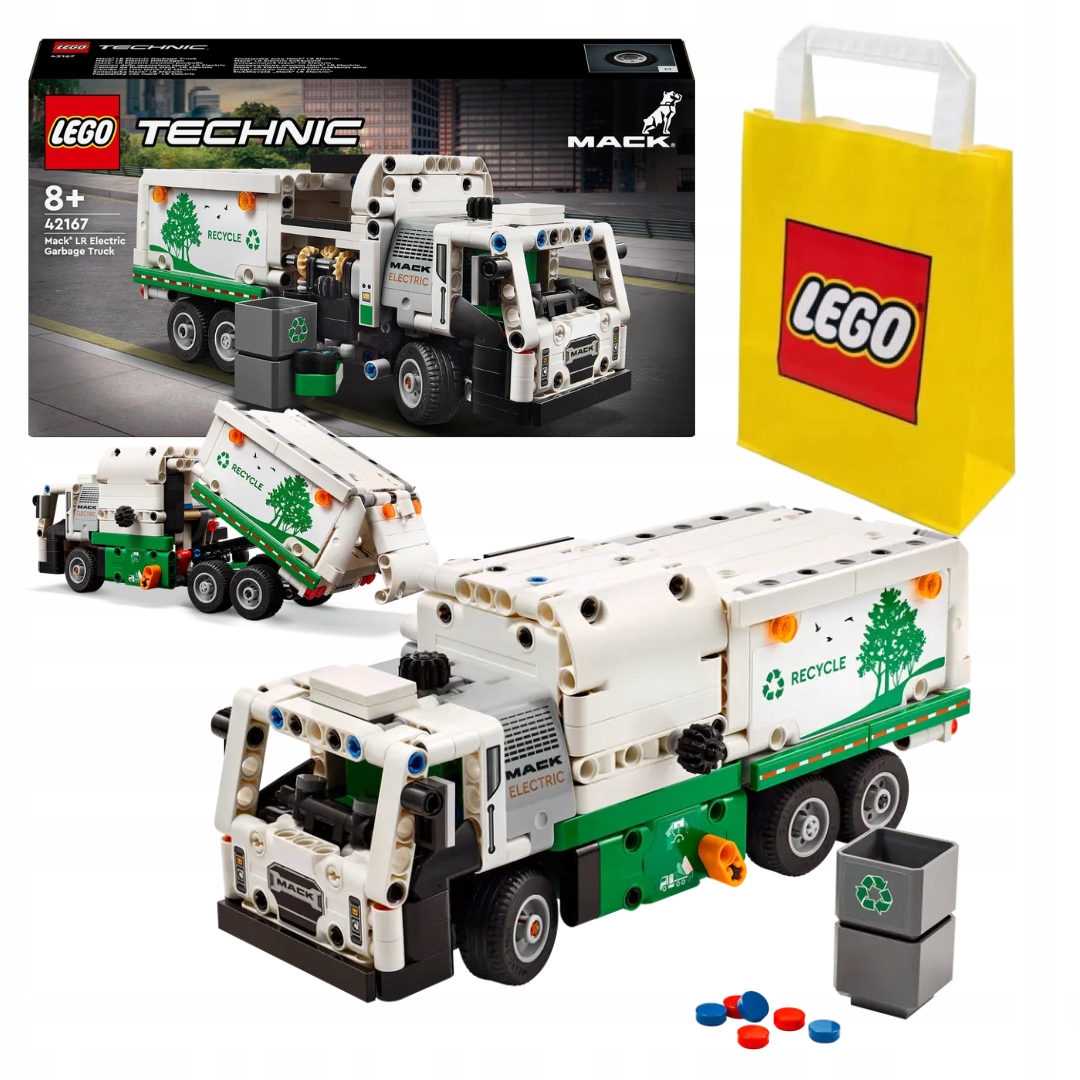 Lego Technic 42167 Mack Lr Elektrický popelářský vůz Auto s nakladačem