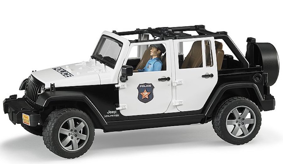 BRUDER 02526 Policja Jeep Wrangler +Figurka +Moduł Model jeep