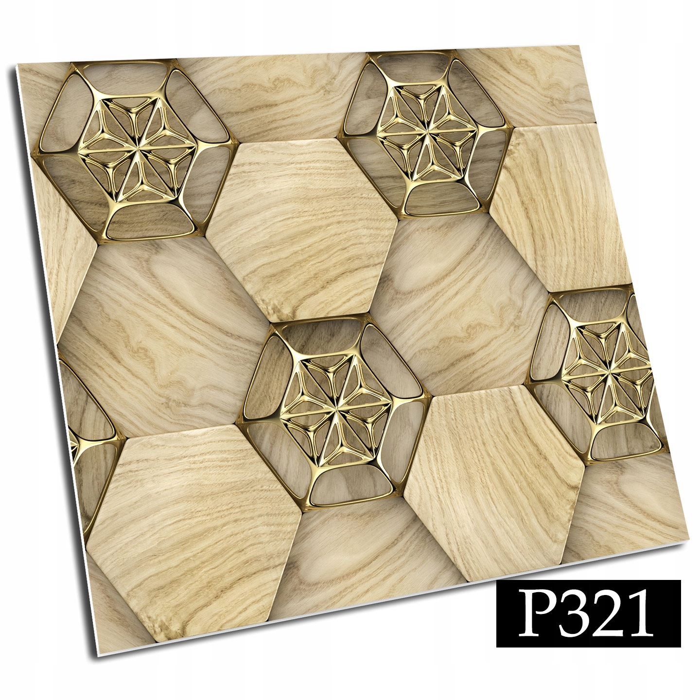 

Samoprzylepne kafelki Pcv 30x30 drewnno złoto wzór