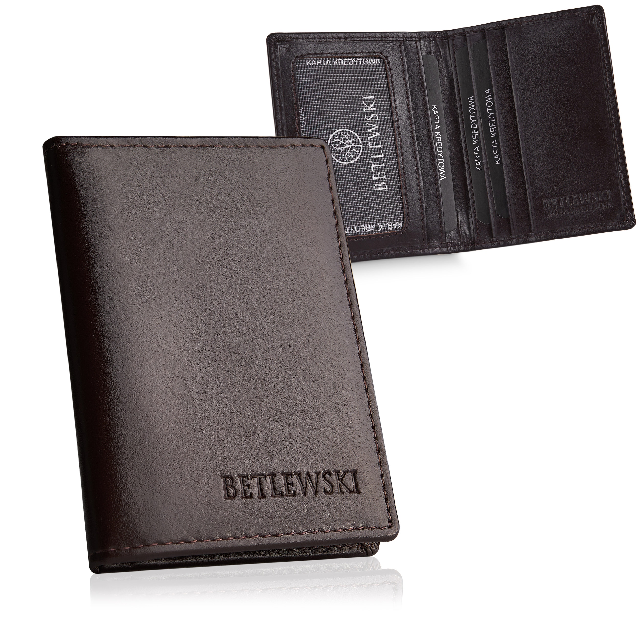 

Betlewski Etui karty skóra naturalna cienkie slim