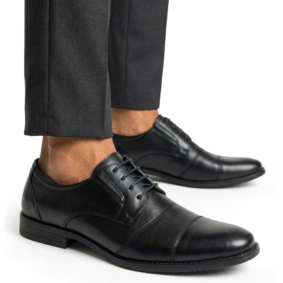 Półbuty męskie Skórzane wizytowe modne sznurowane Wojtyłko 42