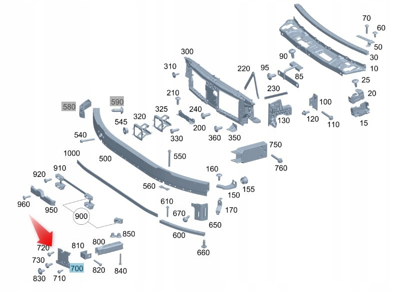 Podpěra Pro Podpěru Pásu Mercedes C Třída W206 Pravá A2066201000