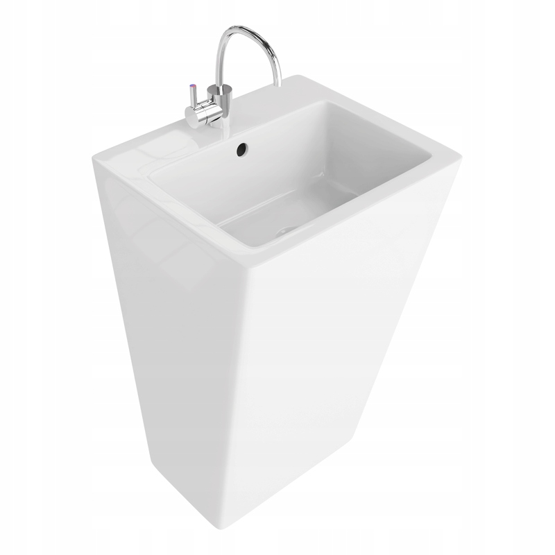 Stojací umyvadlo Quadro bílé styl a funkčnost v koupelně