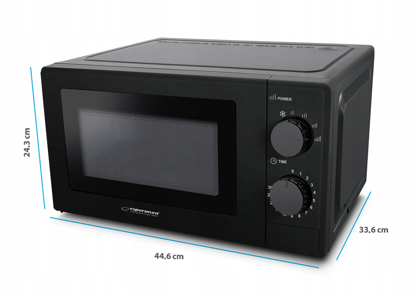 CZARNA KUCHENKA MIKROFALOWA MIKROFALÓWKA WOLNOSTOJĄCA 20L 1100W Model Estofado