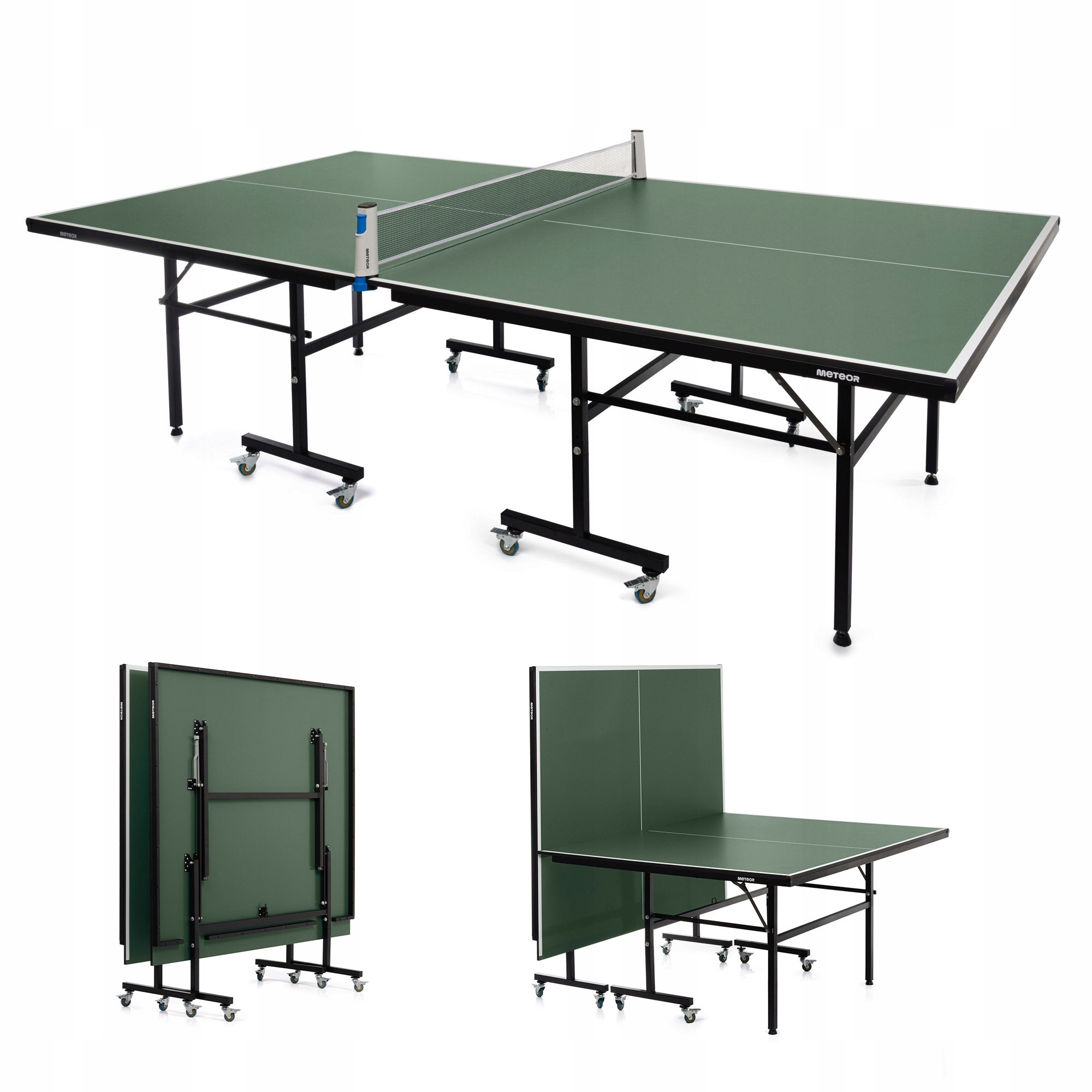 Stół Do Tenisa Stołowego Ping-ponga Meteor Z Siatką składany na kółkach