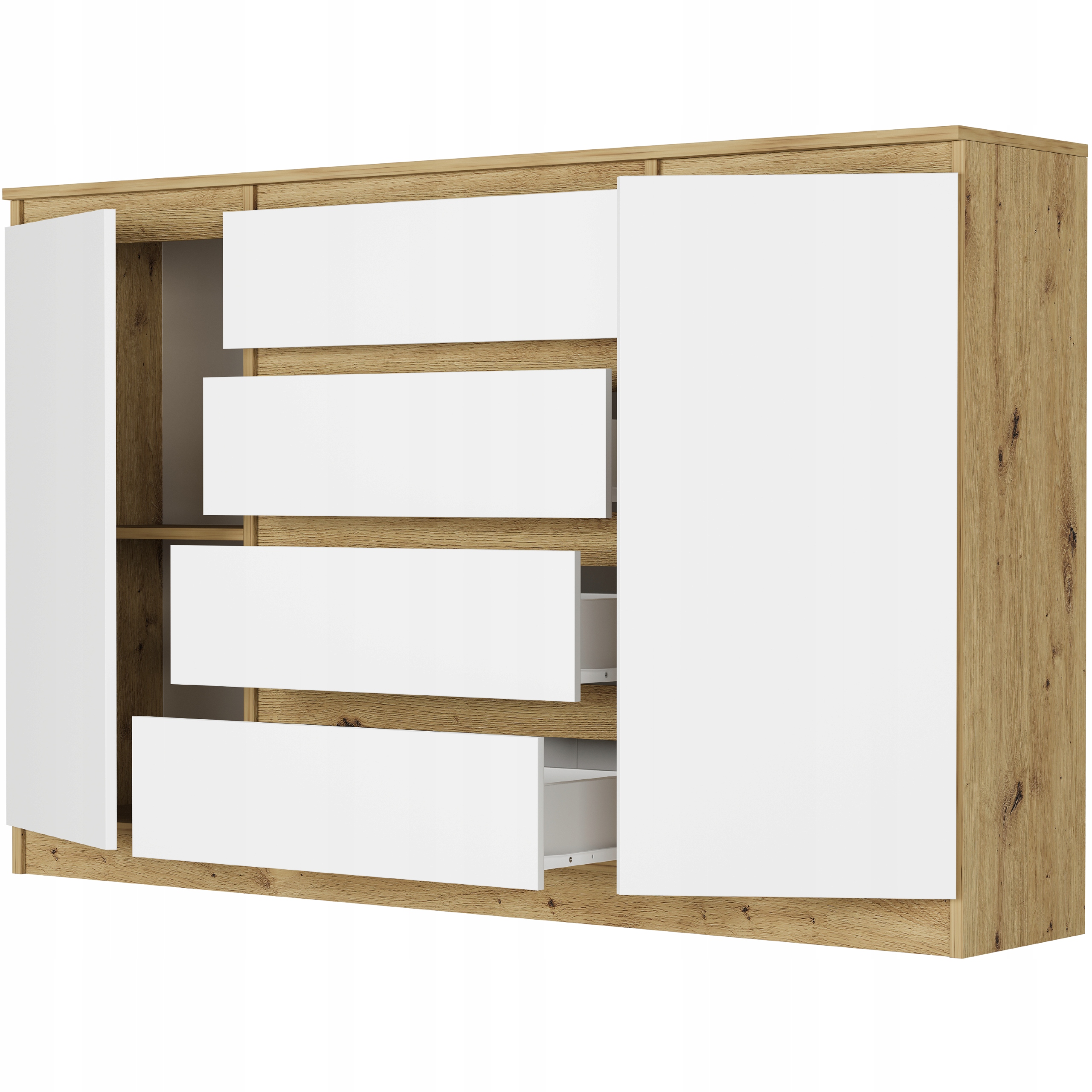 Modna KOMODA 160 SZAFKA 4 SZ. 3 PÓŁKI R-160-S4 ARTISAN MIX