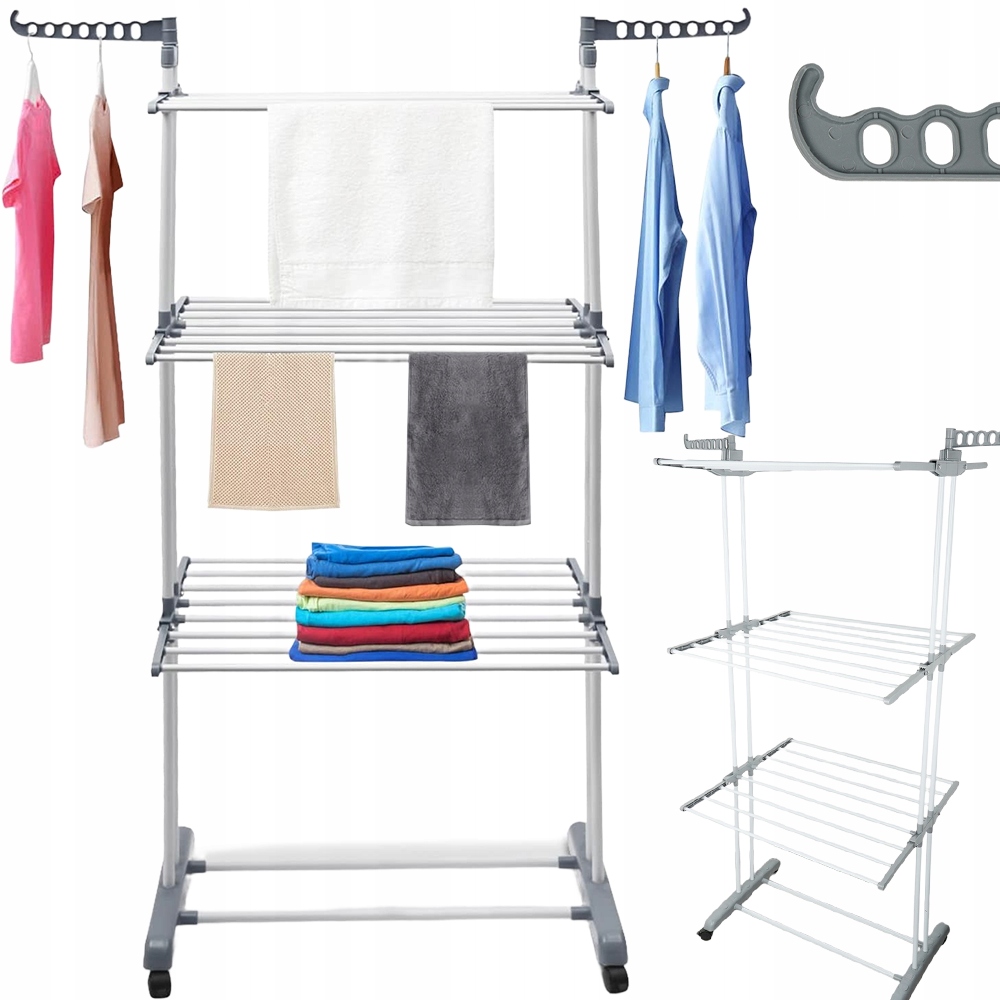 Levně Sušák Na Prádlo Vertikální Stojan Na Prádlo Skládací Věšák Stojan 4 Úrovně
