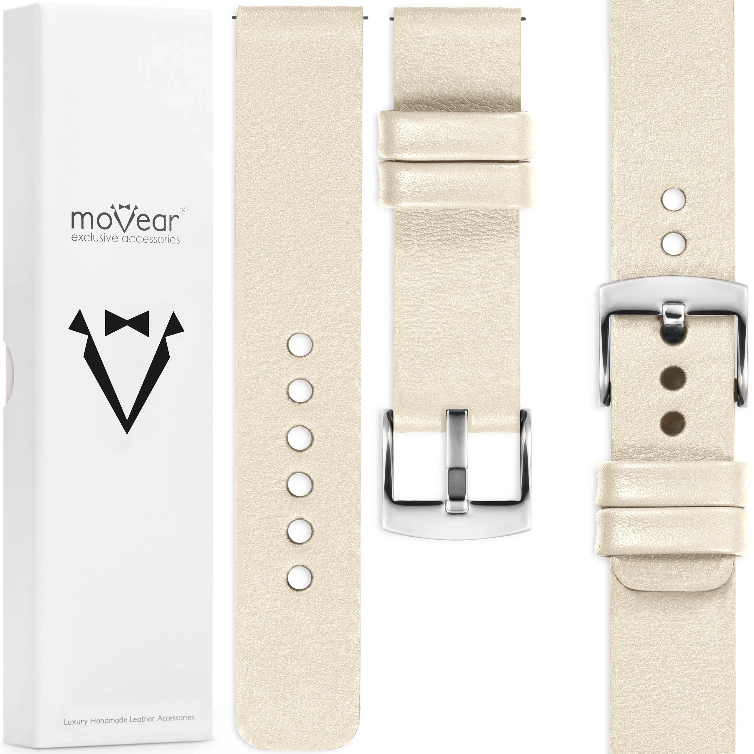 Kožený opasek 26 mm pro prémiové elegantní hodinky Movear Růžový