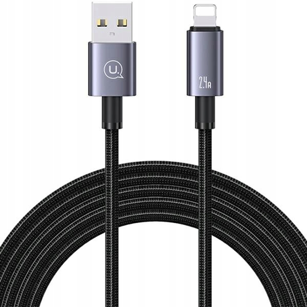 Kabel Usb Lightning 2,4A 2m Usams SJ669 szybkie ładowanie stalowe
