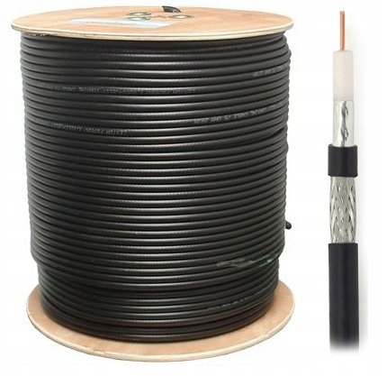 

Kabel Przewód Żelowany RG6 TriShield 113 Pe Cu 1m