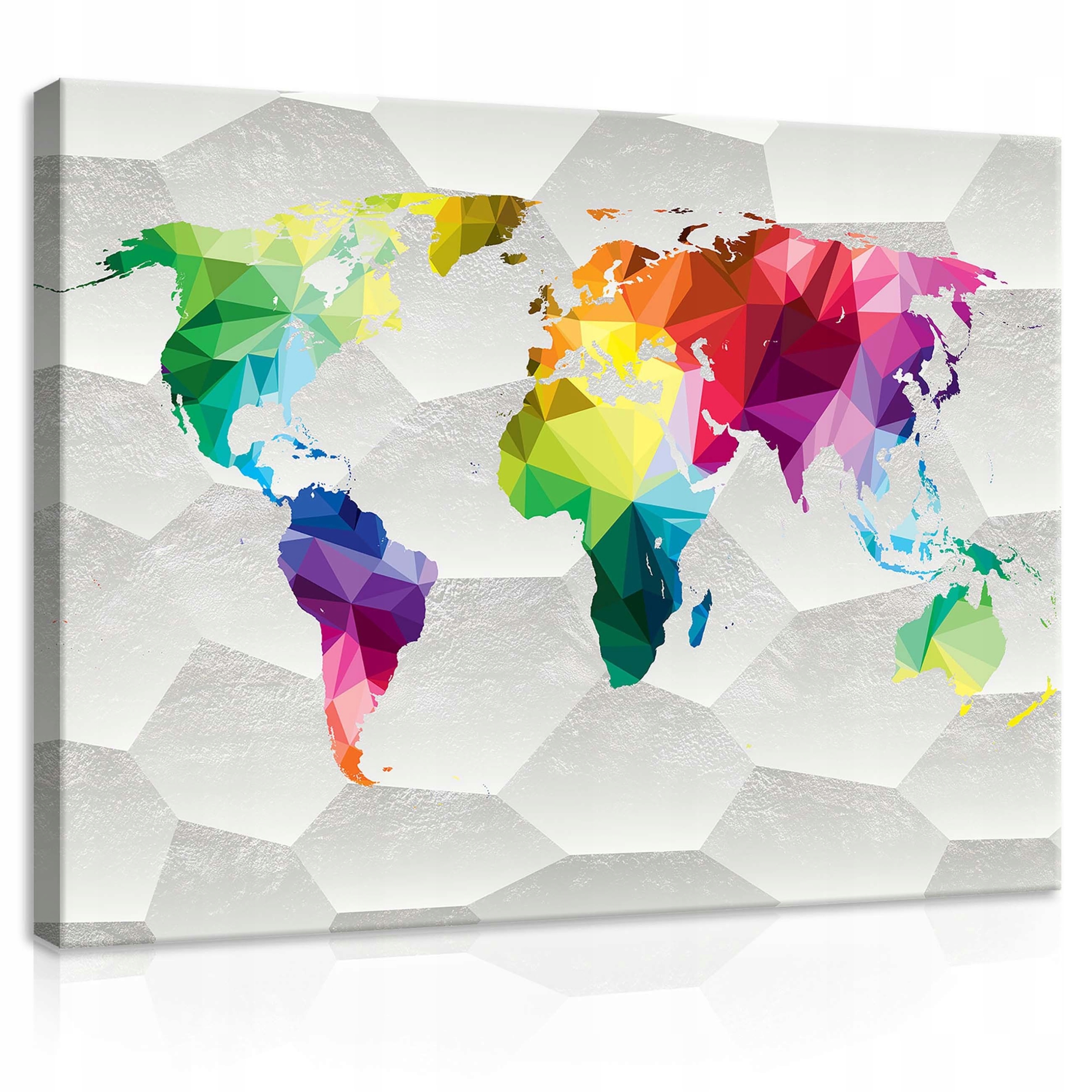 Obraz 70x50 Mapa světa geometrické barevné abstraktní kontinenty