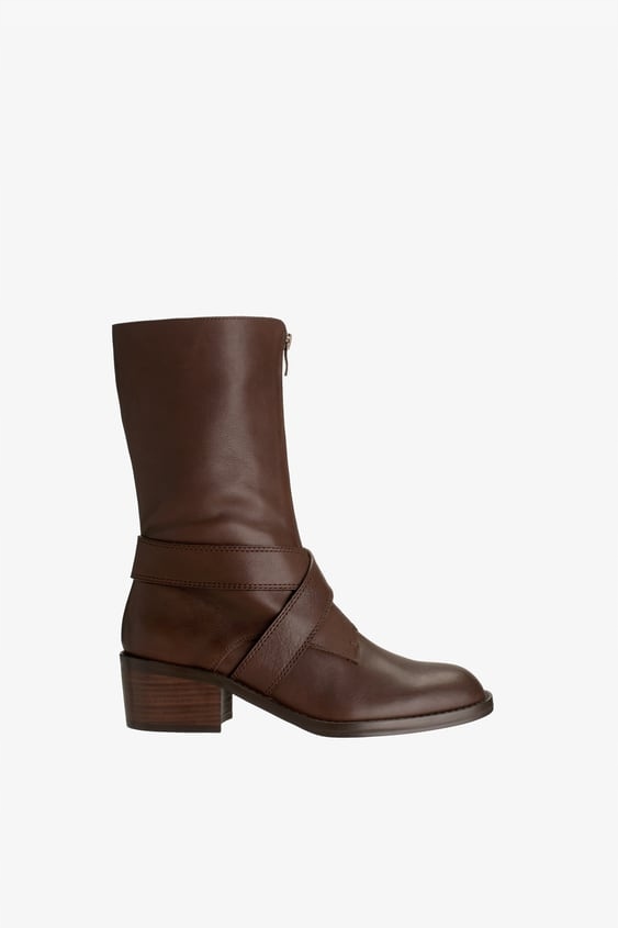 Zara_kozaki Botki Skórzane Zamek 1922510