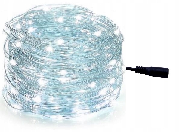 

Lampki białe zimne Led dekoracje na wesele ślub 5m