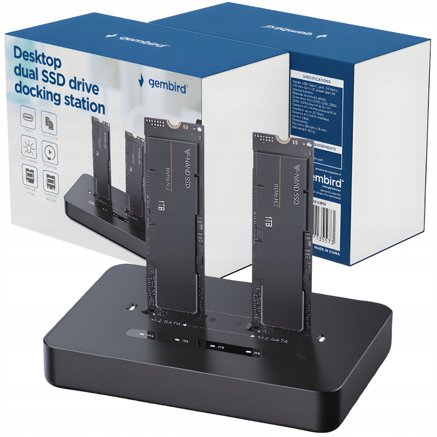 Stacja dokująca Nvme klonująca dyski Ssd Pcie M.2 Usb-c 3.2 M2 adapter