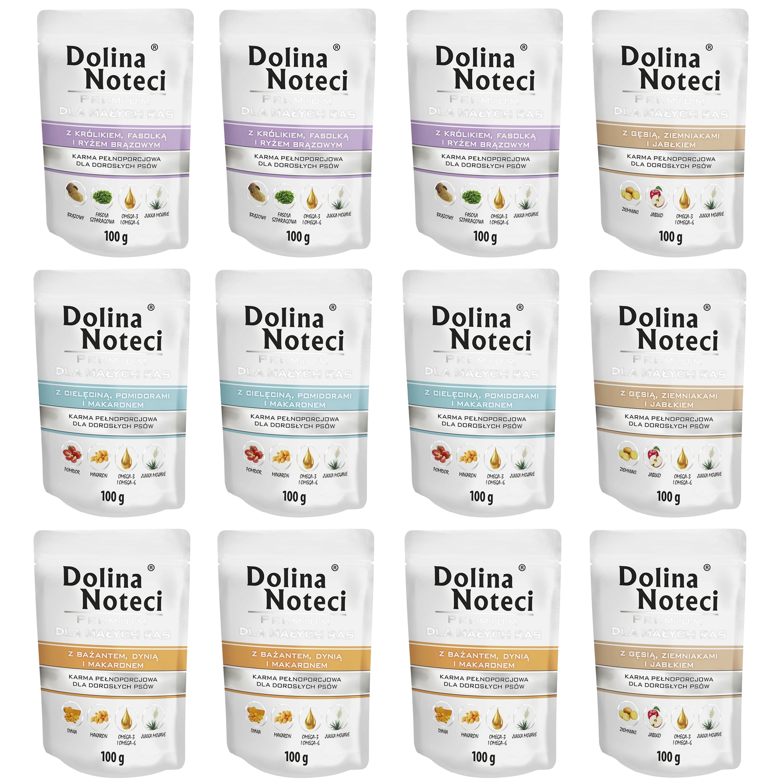 Dolina Noteci Premium Krmivo mokré pro psy malých plemen mix chutí 12 x 100 g