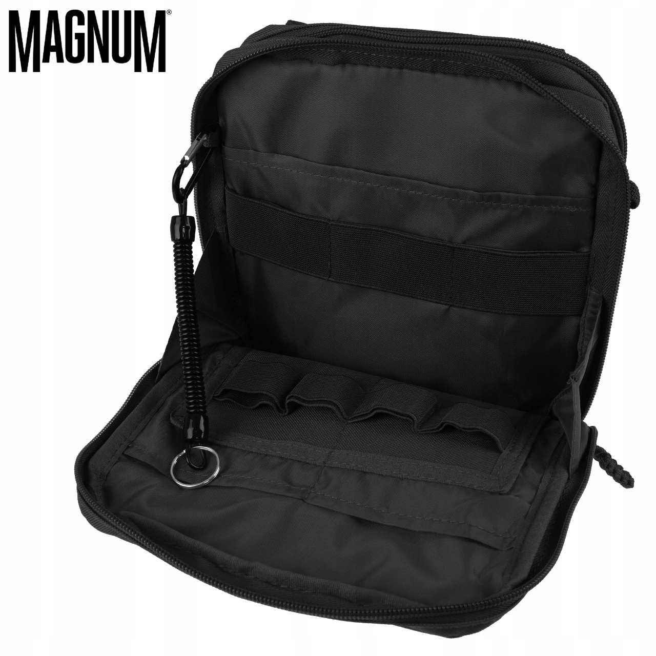 TORBA NA RAMIĘ ORGANIZER SASZETKA MAGNUM MOLLE CZARNA Kolor czarny