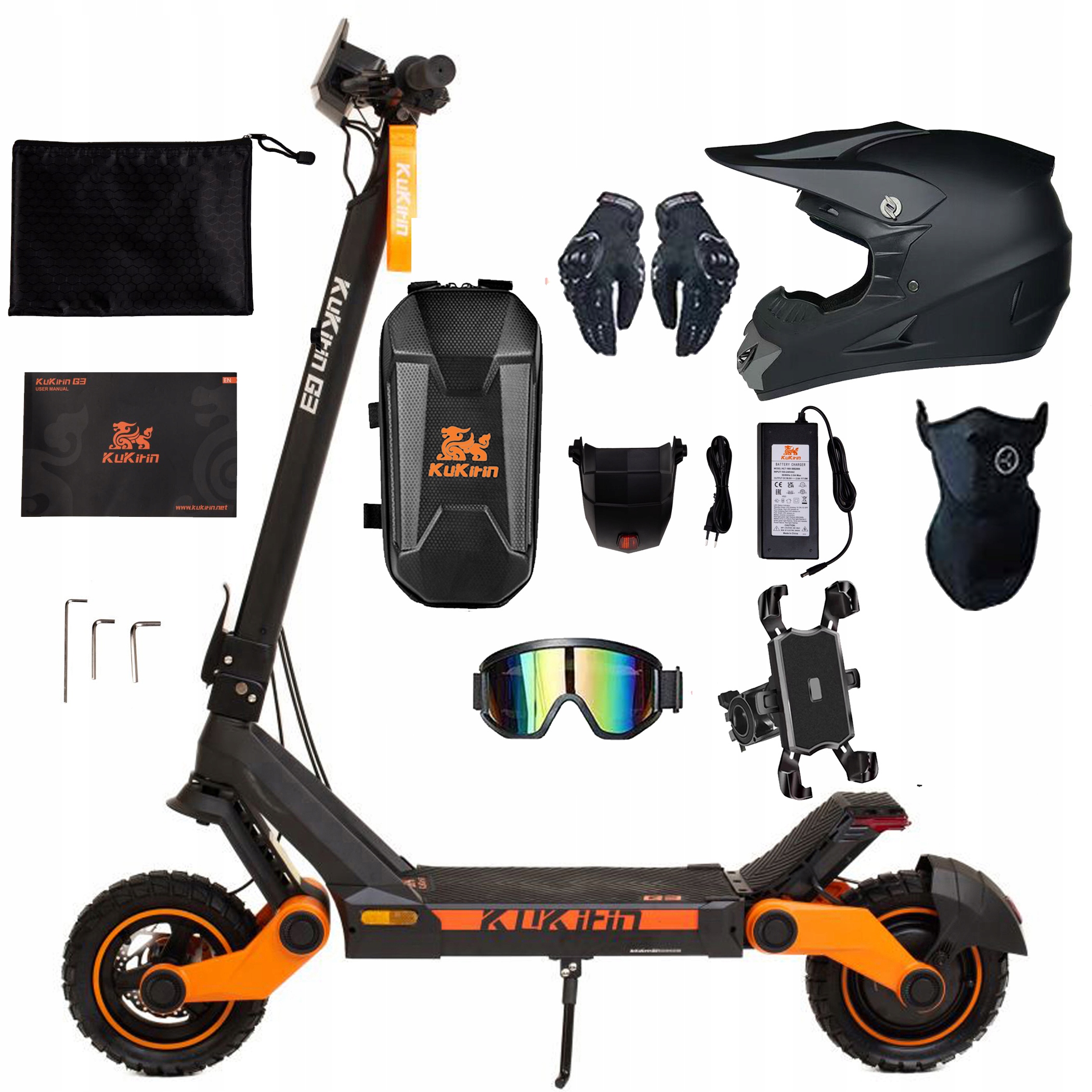 Skládací elektrické vozidlo KuKirin G3 1450W 52V 18,2AH 50km/h 63km 10" Pl