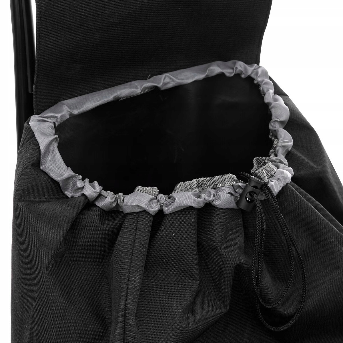 Torba zakupowa na kółkach czarna pojemna wózek Kolor czarny