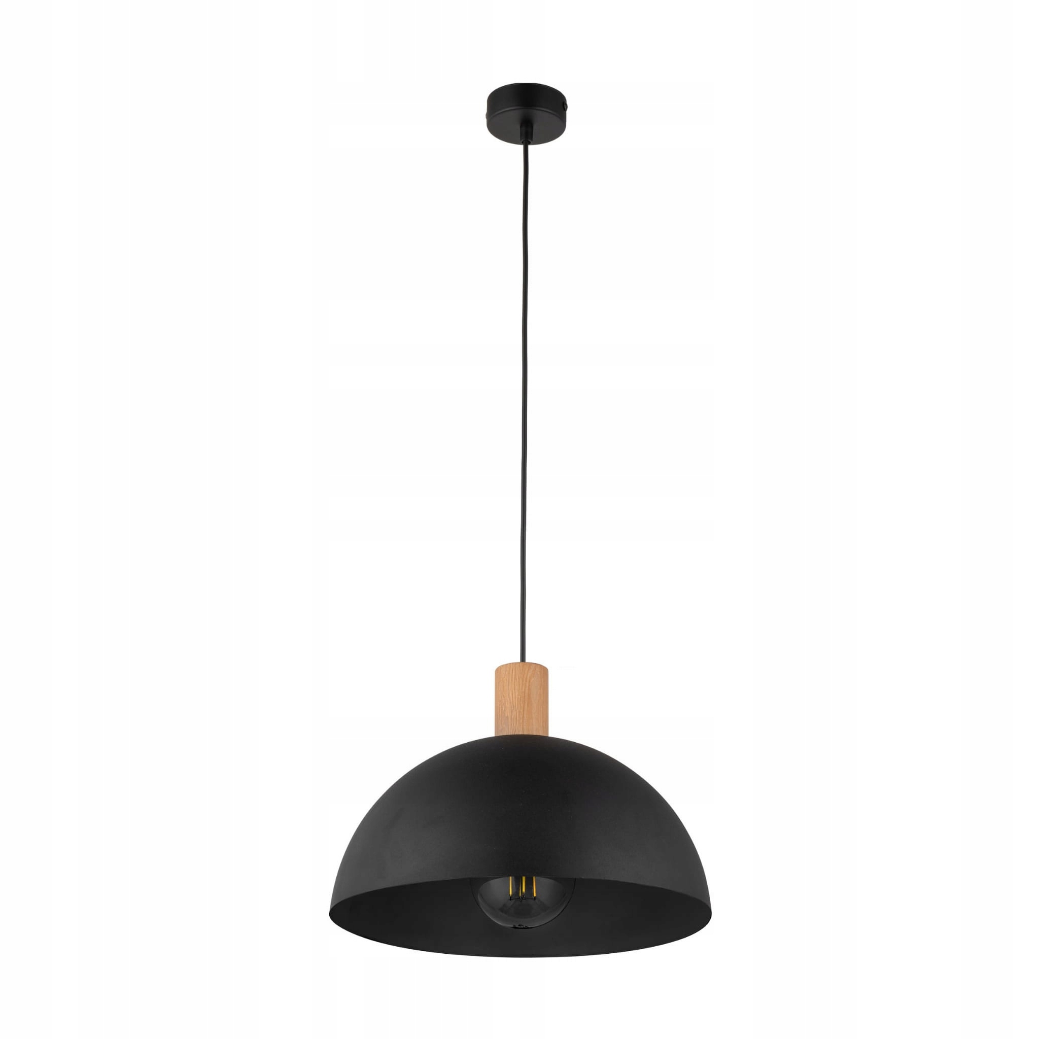 Lampa wisząca nad stolik w salonie czarny klosz na E27 Oslo Tk Lighting