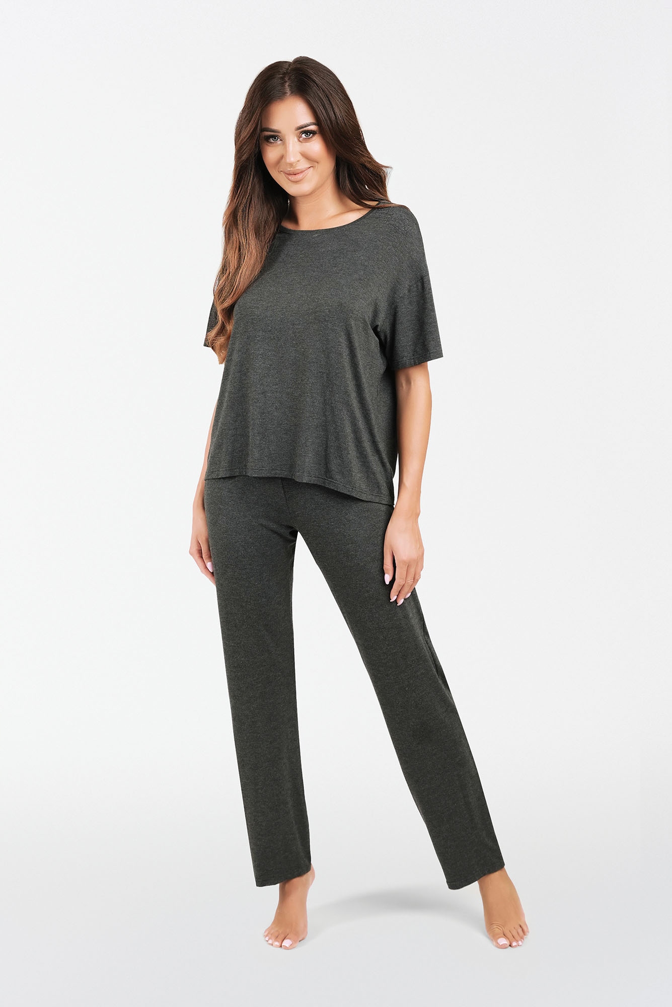 Dámský komplet Akord s rukávem Šedý L Italian Fashion