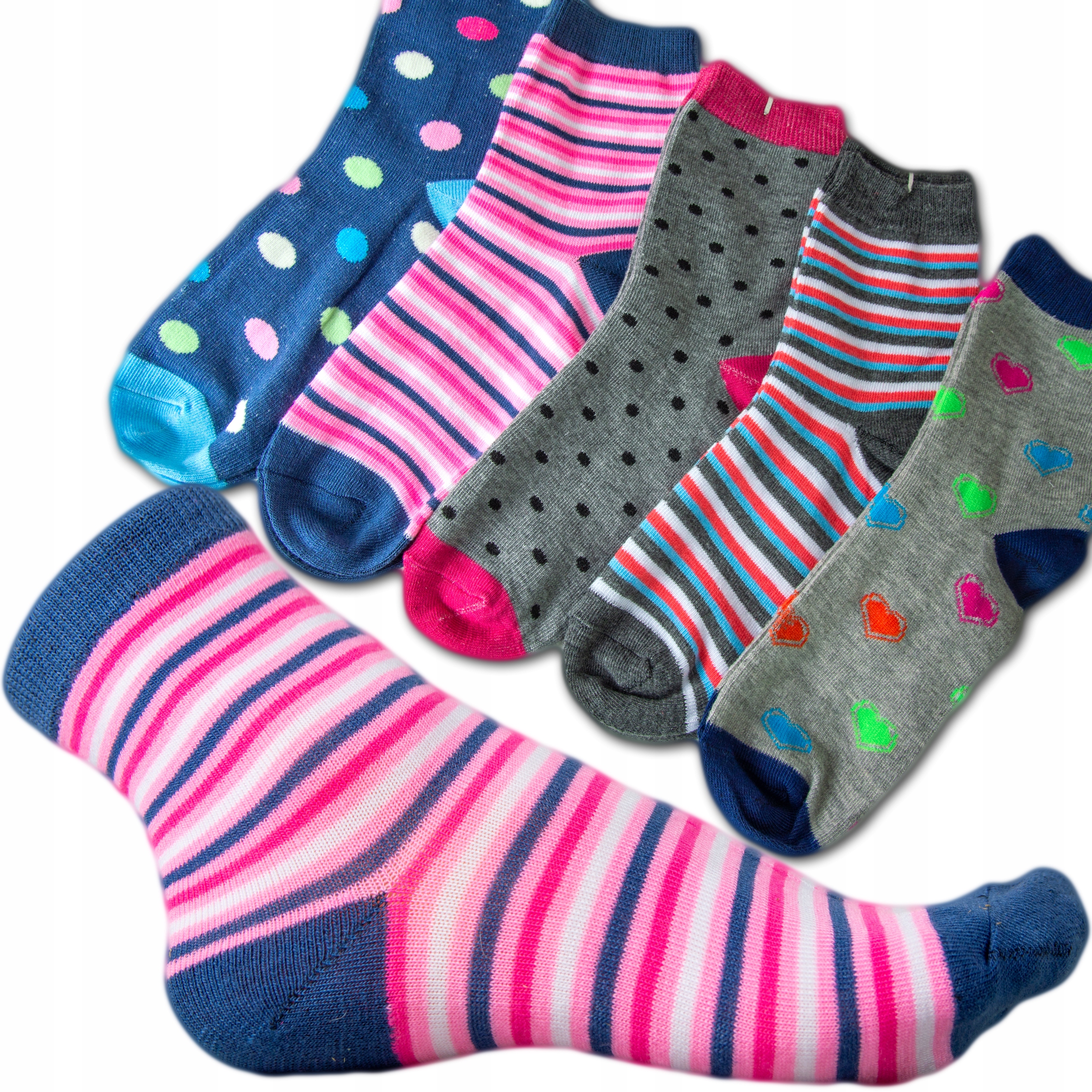 

5 x Skarpety dziewczęce bawełna rozm 30-32