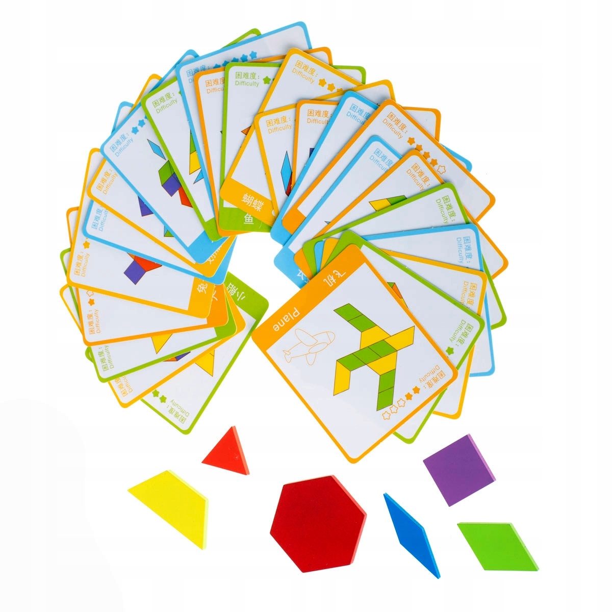 GRA MONTESSORI Układanka Edukacyjna KLOCKI DREWNO Wysokość produktu 4.5 cm