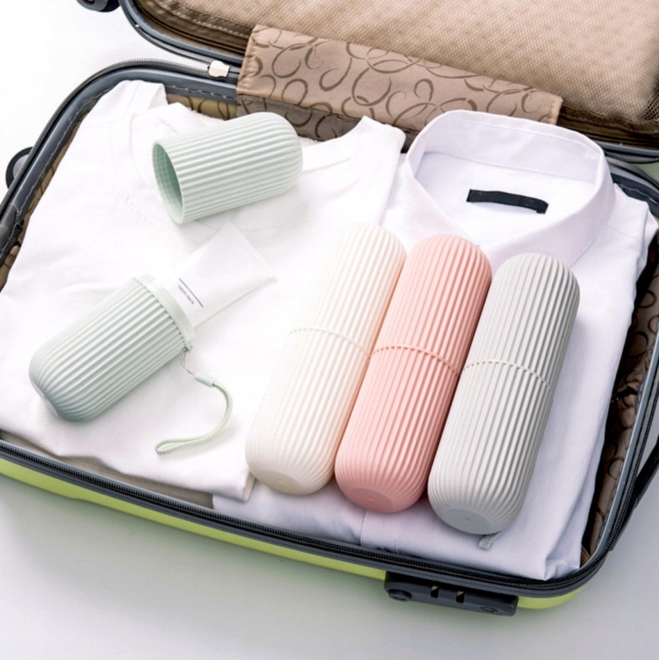 ETUI podróżne POJEMNIK NA SZCZOTECZKĘ I PASTĘ DO ZĘBÓW TURYSTYCZNE KOLORY Maks. szerokość 6 cm