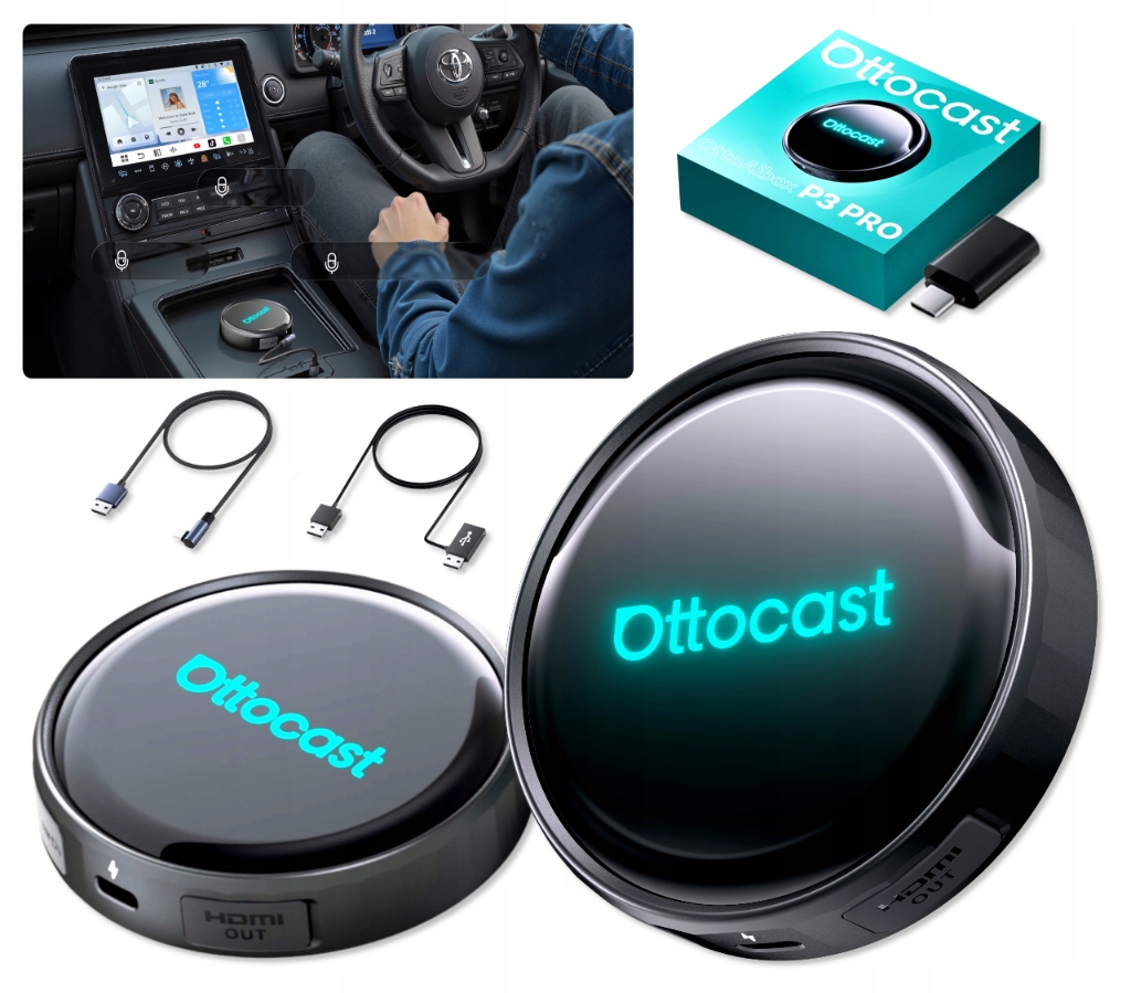 Bezdrátový adaptér Ottocast OttoAiBox P3 Pro Android Auto Apple CarPlay