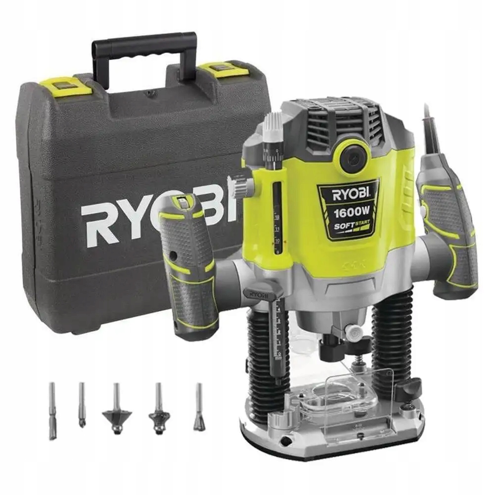 Frezarka górnowrzecionowa 1600W 5 Frezów 2 tuleje Ryobi RRT1600-K