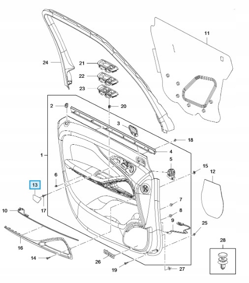LEWA ZAŚLEPKA KLAMKI WEWNĘTRZNEJ OPEL 22812778 Numer katalogowy części 22812778