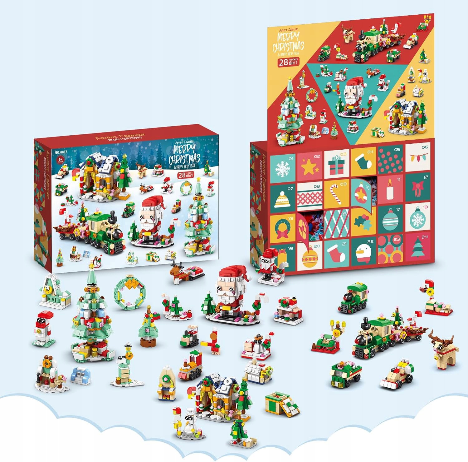 Адвент-календарь конструктор, 24 мини-игрушки из блоков, 6–12 лет
