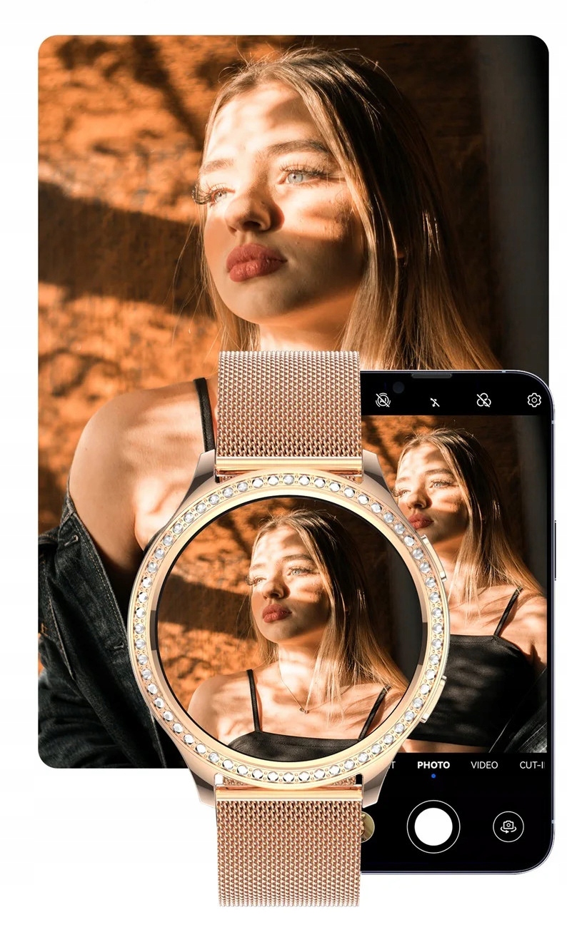 SMARTWATCH DAMSKI ZEGAREK ELEGANCKI DIAMOND SPORT ROZMOWY PULS Komunikacja Bluetooth