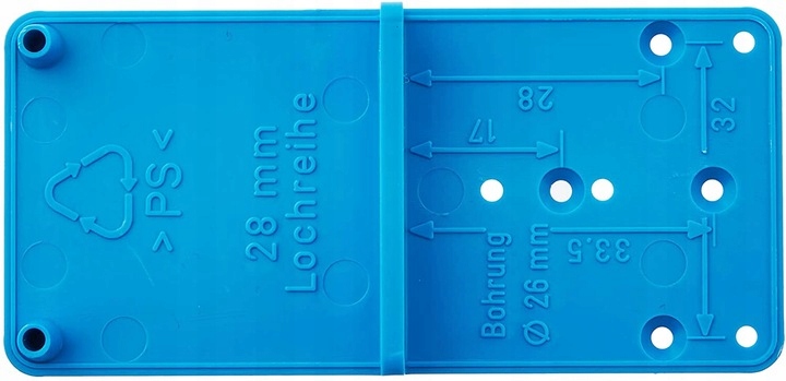 SZABLON UNIWERSALNY DO MONTAŻU ZAWIASÓW MEBLOWYCH Kod producenta V07367