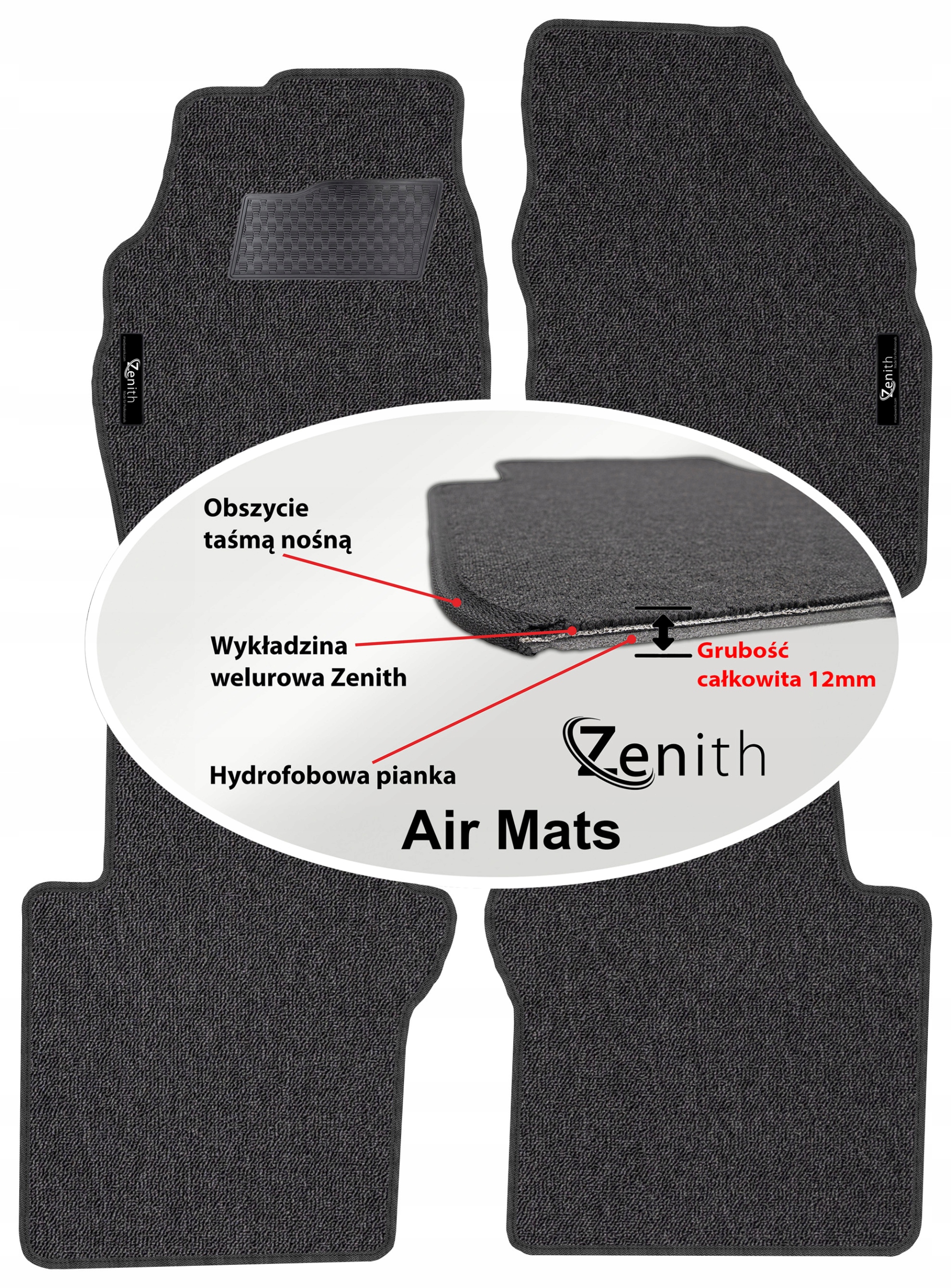 Honda Jazz I 2002-2008 Velúrové koberčeky do auta Zenith Air Mats