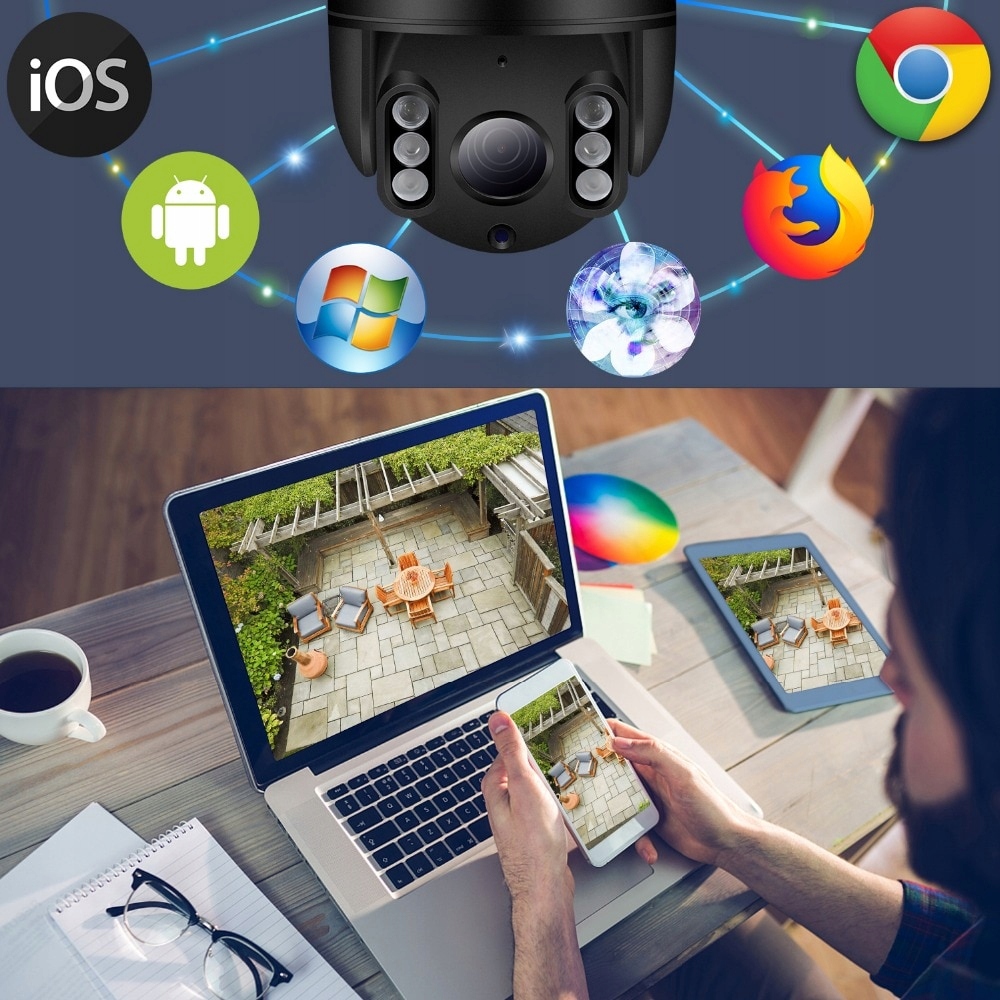 8MPX 4K KAMERA OBROTOWA WIFI PTZ Auto Tracking Technologia IP