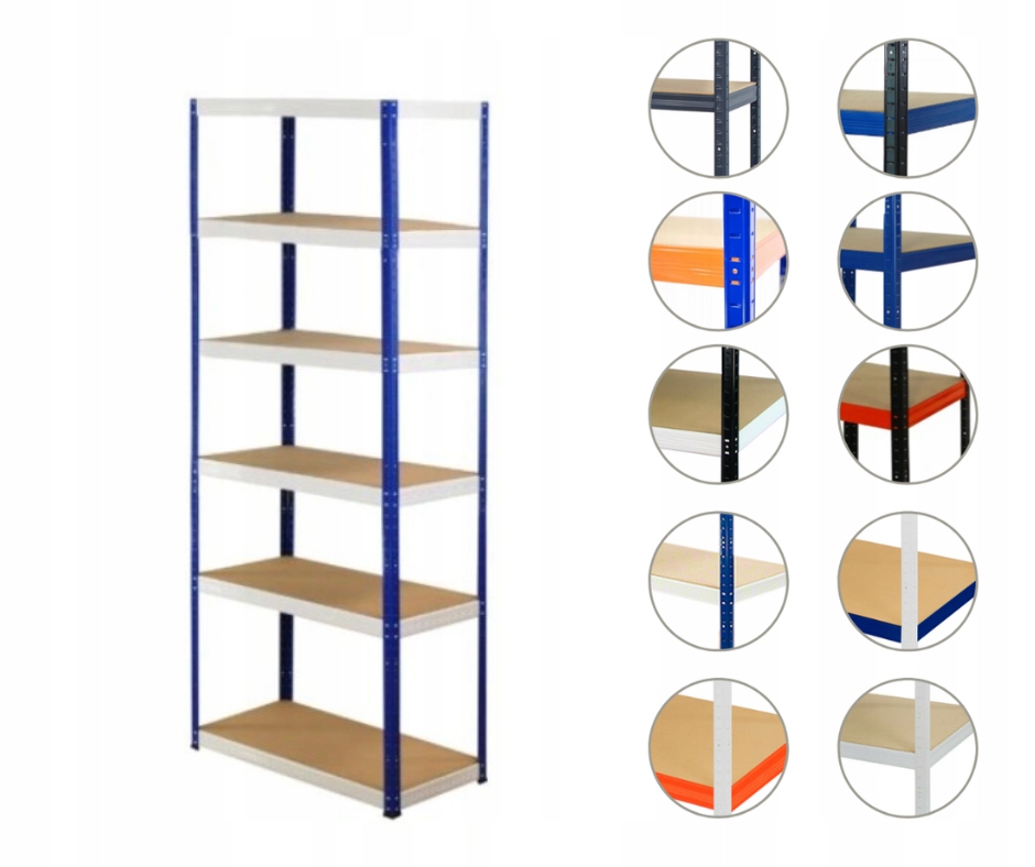 Kovový skladový regál do garáže Helios Hnw 196x90x50 6x275 kg