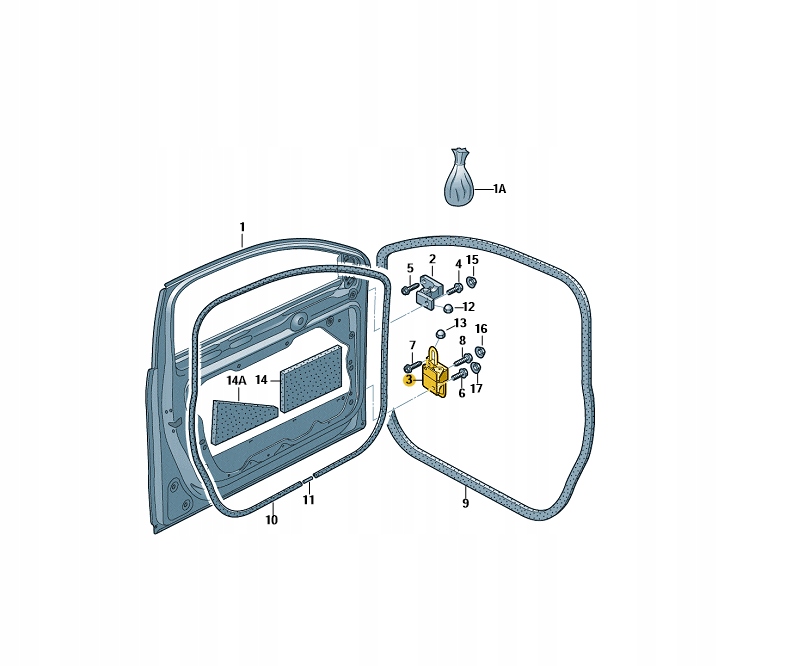 Volkswagen OE 3C8831411C ZAWIAS DRZWI PASSAT B6/B7 Typ samochodu Samochody osobowe