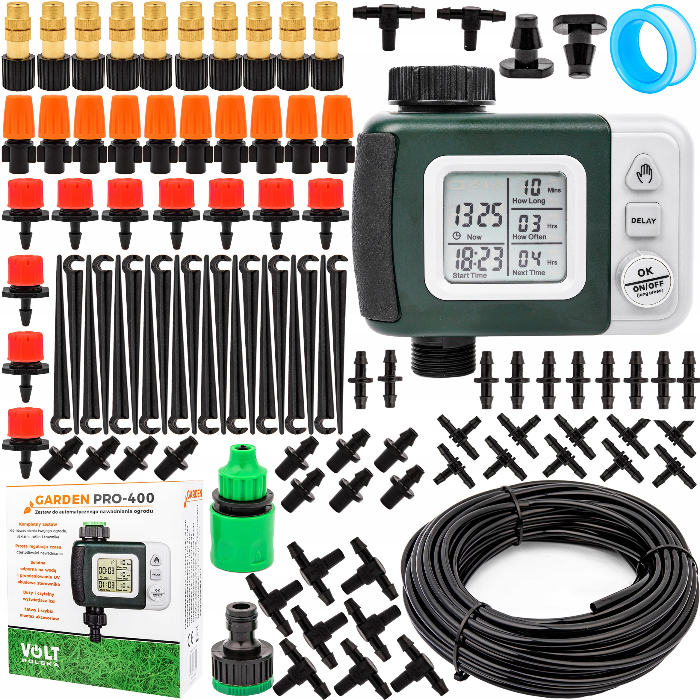 Zestaw Do Kropelkowego Nawadniania Irygacji Kurtyna Wody Wąż Sterownik