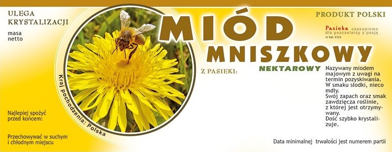 

Etykiety klejące Miód Mniszkowy z kółkiem 100szt