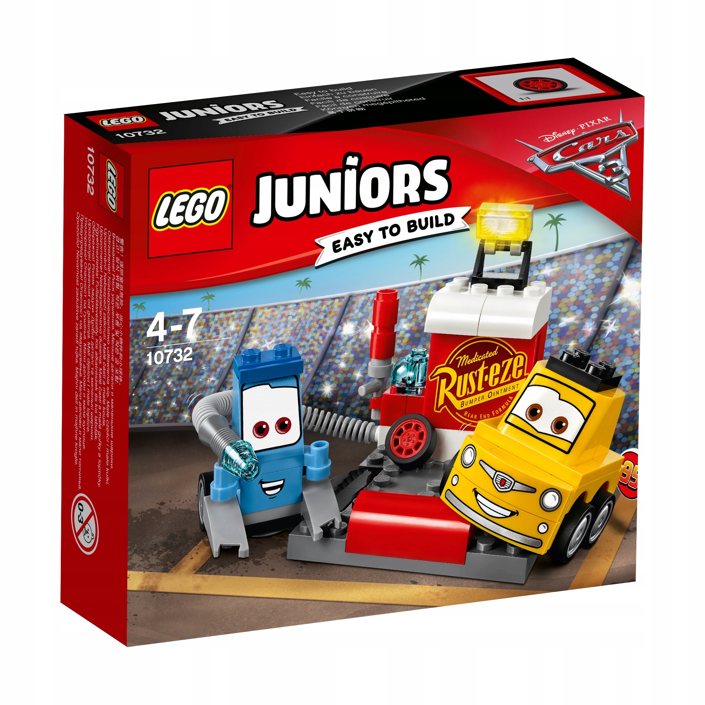 Lego Juniors Auta Cars 10732 Punkt Serwisowy Guido i Luigiego Disney Pixar