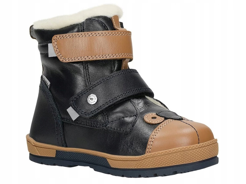 Buty zimowe dziecięce Bartek 8800356 ocieplane wełną chłopięce skórzane 26