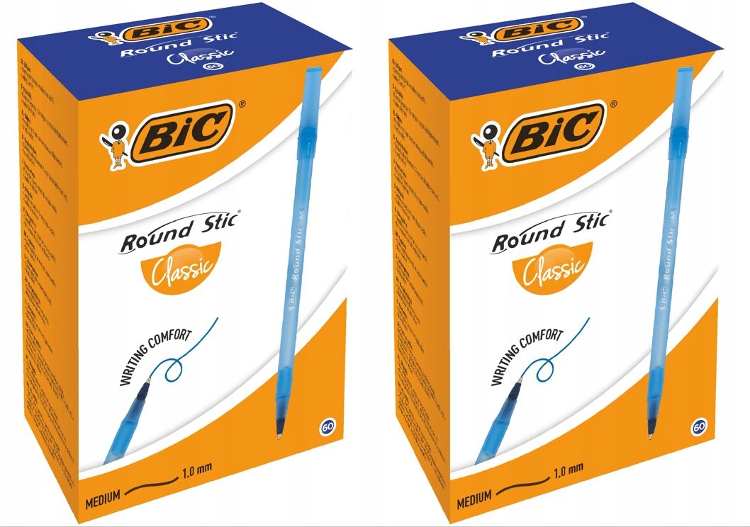 Bic Round Stic Classic Długopis Niebieski 120 sztuk 2 opakowania x 60 szt