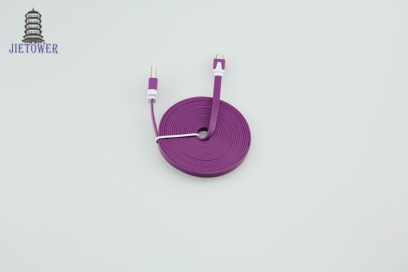 Kabel USB - microUSB płaski 3m Konstrukcja płaski przewód